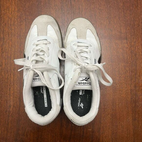 Reebok Womens Forte Lounger  White Black Athletic Sneakers 7.5 Lace Up Low Top - Picture 2 of 7